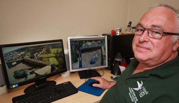 Dave Gittens from the Hawk & Owl Trust in his "den"