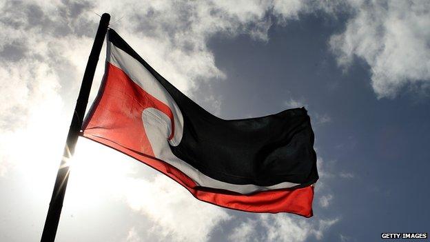 The Tino Rangatiratanga flag flys during the Powhiri and Festival at Orakei Marae on 27 April 2013 in Auckland, New Zealand.