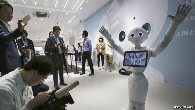 Humanoid robot Pepper in Tokyo