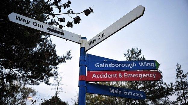 signs at Colchester Hospital