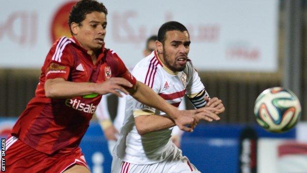 Ahly in action against Zamalek