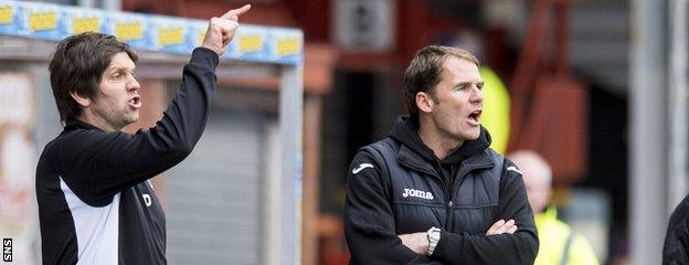 Partick Thistle assistant Scott Paterson and manager Alan Archibald