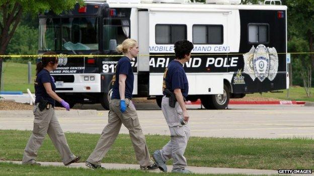 The crime scene in Garland