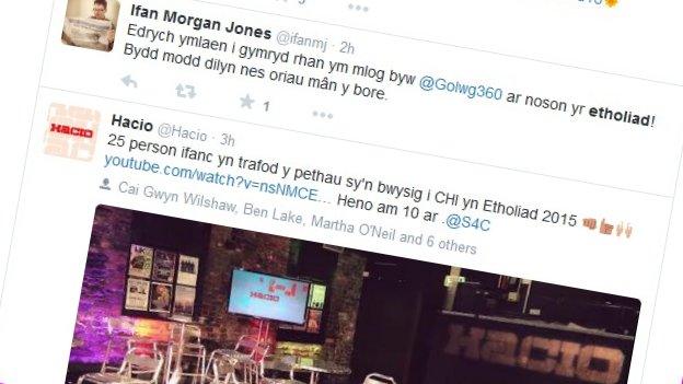 Welsh language Twitter postings