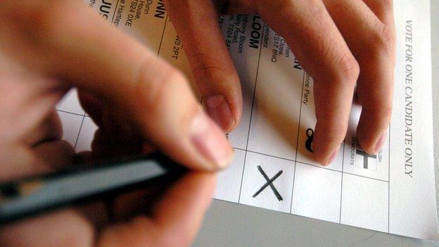 Hand writing on ballot paper