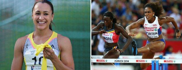 Jessica Ennis-Hill (left), Tiffany Porter