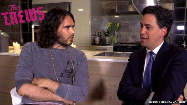 Russell Brand and Ed Miliband