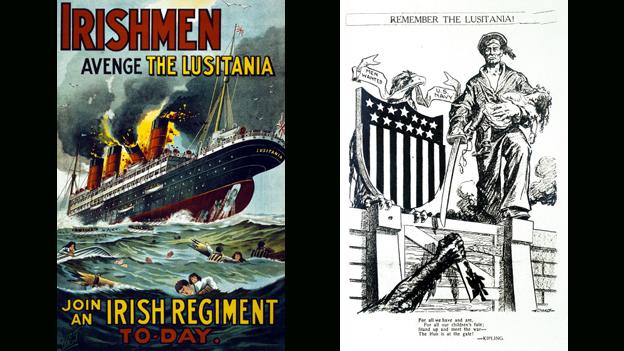 The Lusitania was used to encourage volunteers to sign up to fight