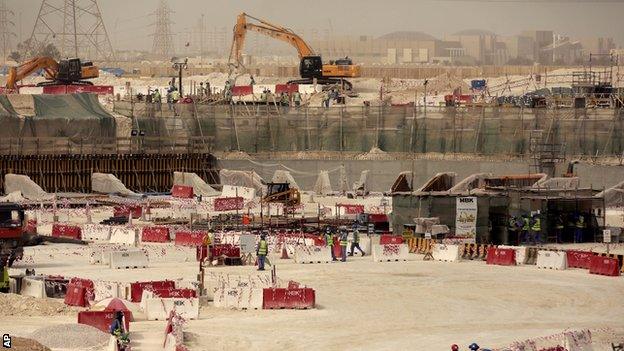 Qatari stadium work in Doha