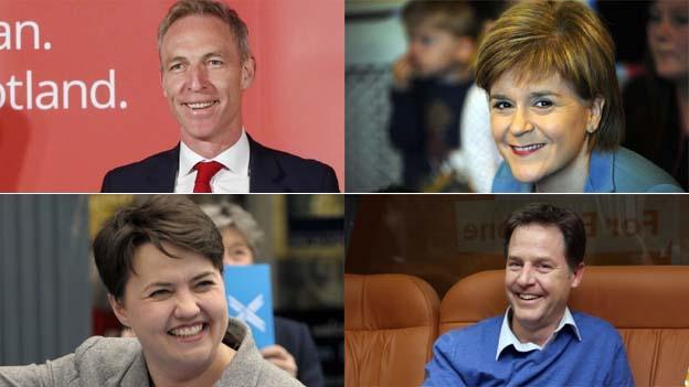 Jim Murphy, Nicola Sturgeon, Ruth Davidson and Nick Clegg