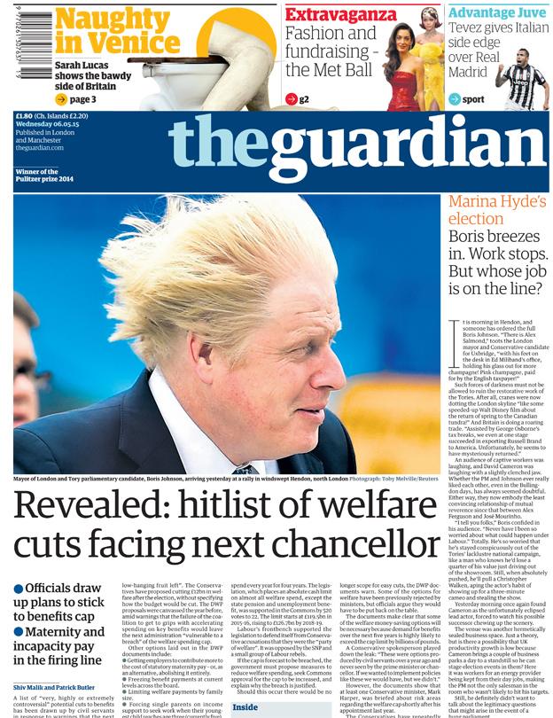 Guardian front page