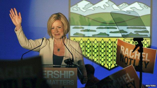 NDP leader Rachel Notley in Edmonton on 5 May 2015