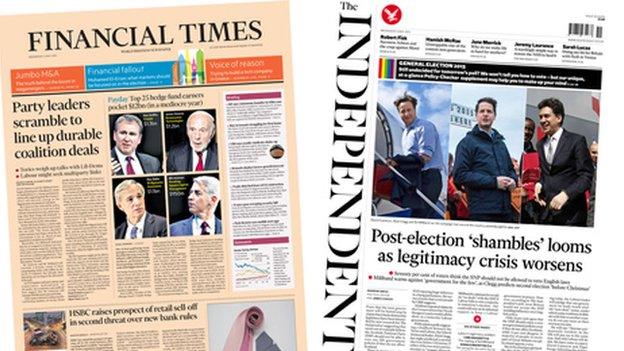 FT/Independent front pages