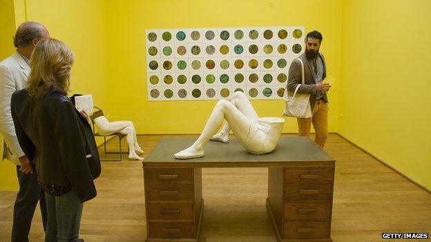 Work of artist Sarah Lucas for the 56 Venice Biennale 2015