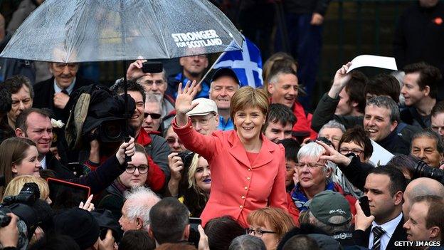 Nicola Sturgeon with supporters