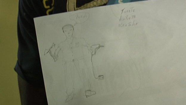 Drawing by one of the former gang members in Colon in April 2015