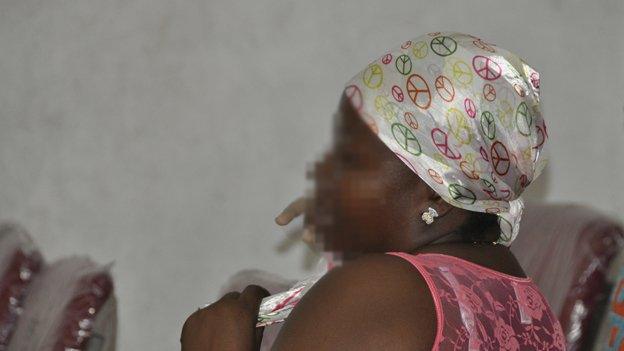 A woman attends a class for former gang members in Colon in April 2015