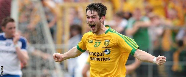 Ryan McHugh celebrates after Donegal's Ulster Final win over Monaghan last year