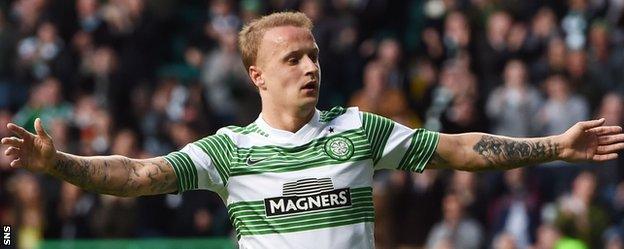 Celtic striker Leigh Griffiths celebrates