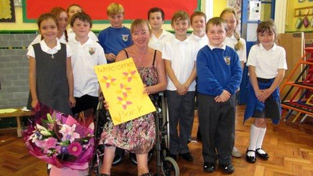 Karin Williams on her return to Rhoose Primary School