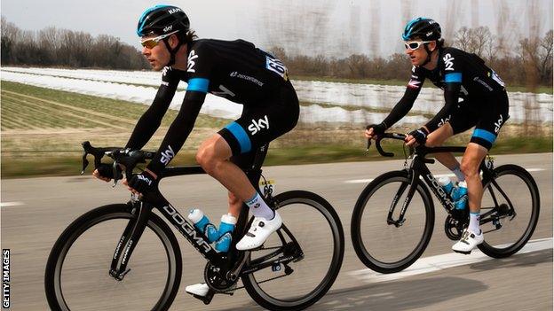 Luke Rowe and Geraint Thomas