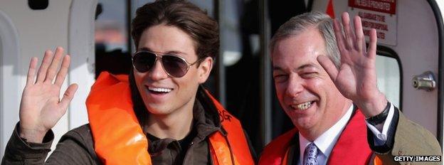 Joey Essex with Nigel Farage in Grimsby