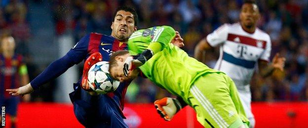 Manuel Neuer and Luis Suarez