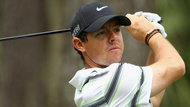 Rory McIlroy during his practice round at Sawgrass on Wednesday