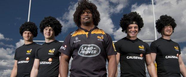 Wasps are to hand out 15,000 Ashley Johnson wigs to supporters at the Ricoh on Saturday to raise money for the Brain Tumour Charity