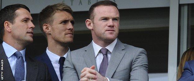 Michael Owen, Darren Fletcher and Wayne Rooney at Chester Races