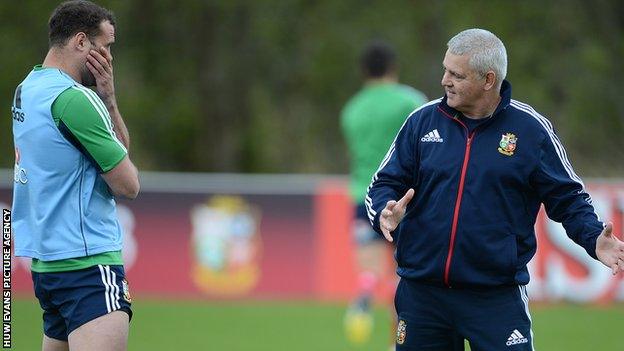 Jamie Roberts and Warren Gatland