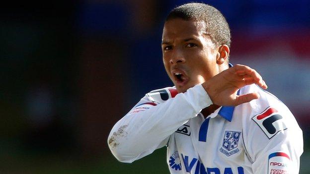 Joe Thompson in action for Tranmere