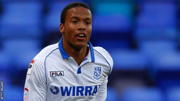 Joe Thompson in action for Tranmere