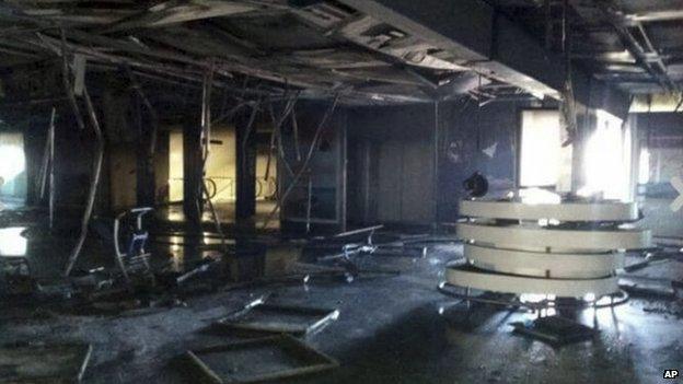 View of damage inside airport - 7 May