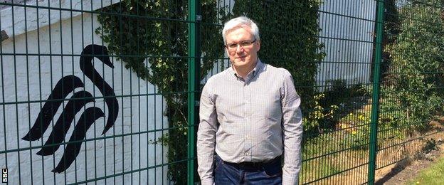 Gareth Blainey at the site of the old Vetch