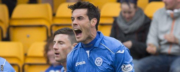 Brian Graham celebrates with St Johnstone