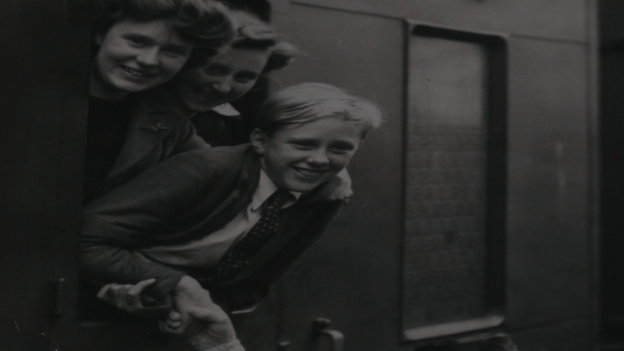 Boy on train