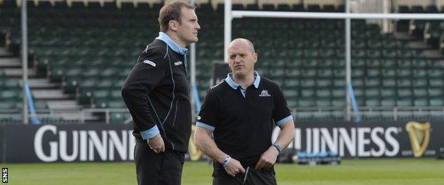 Al Kellock and Gregor Townsend at Scotstoun Stadium