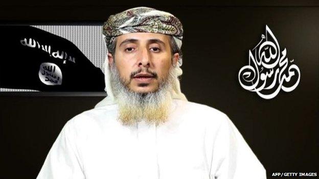 A file image grab taken off a propaganda video posted online on January 14, 2015 showing Nasser bin Ali al-Ansi