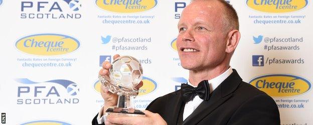 John Hughes with his PFA Scotland award