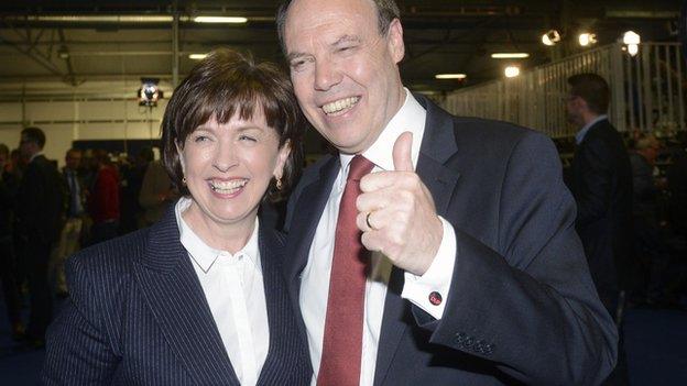 Nigel Dodds and his wife, Diane,