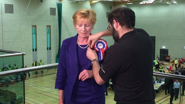 Lady Sylvia Hermon, North Down, about to go live on the BBC