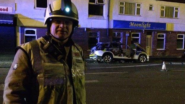 Hinckley police car fire