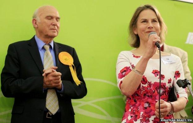 Liberal Democrat Business Secretary Vince Cable reacts to losing his Twickenham seat to Conservative Tania Mathias at Richmond Upon Thames College