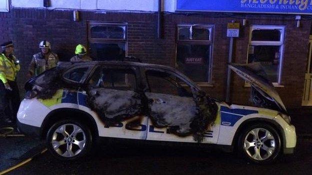 Hinckley police car fire