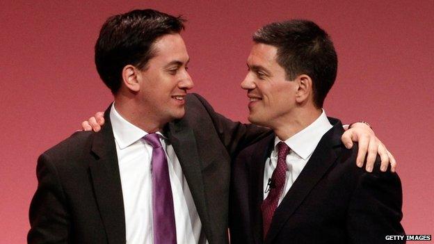 The Miliband brothers at the Labour Party conference in 2010