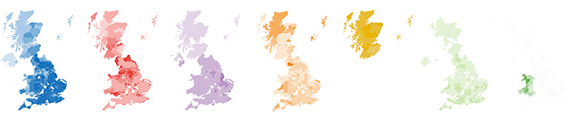 Party strength maps