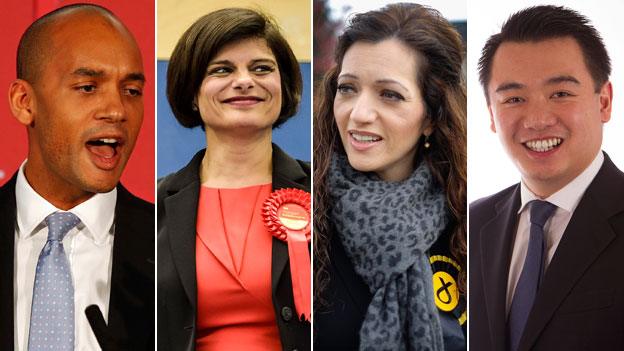 Chuka Umunna (Lab, Streatham), Thangam Debbonaire (Lab, Bristol West), Tasmina Ahmed-Sheikh (SNP, Ochil and South Perthshire), Alan Mak (Con, Havant)