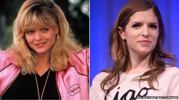 Michelle Pfeiffer in Grease 2, and Anna Kendrick