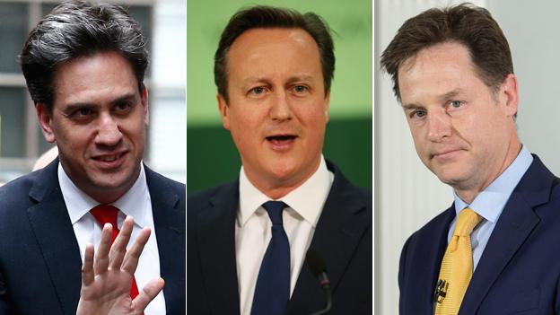 Miliband, Cameron, Clegg